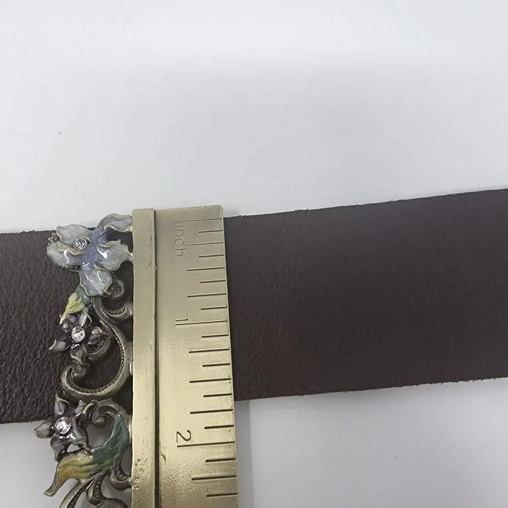 Daniel Hechter Paris Thick Brown Leather Belt Sz Large Fit 34-39